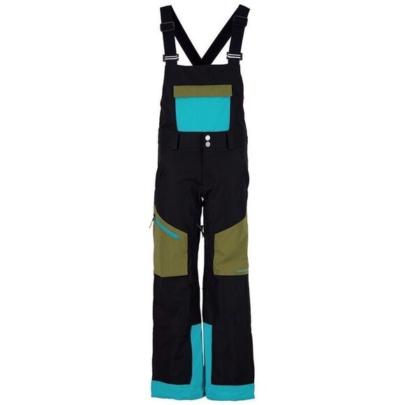 Obermeyer Teen Size Large Connor Insulated Ski Bib in Off Tropic Teal Green Blac - Picture 1 of 16